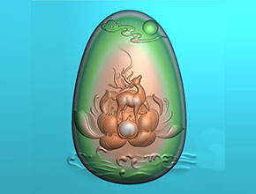 荷花鹿 玉石雕刻工具精雕图库_电脑数控玉石雕刻