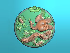 凤凰牡丹玉石精雕图库_电脑数控玉石雕刻机厂家