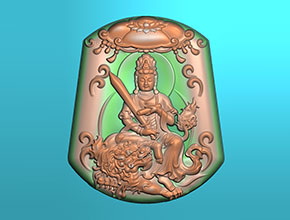 八大守护神文殊菩萨玉石雕刻机图_电脑数控玉雕