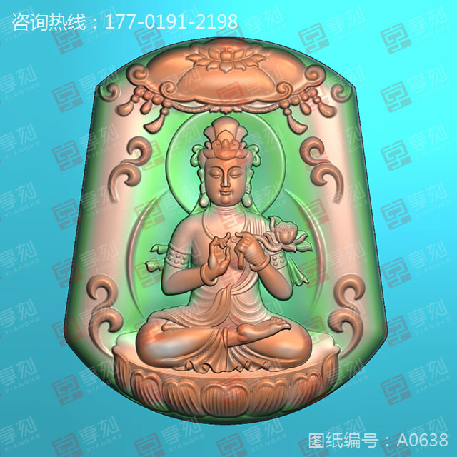 八大守护神大势至菩萨玉石雕刻机图