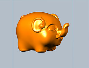 小象摆件玉石玛瑙雕刻模型图纸_电脑数控玉雕雕