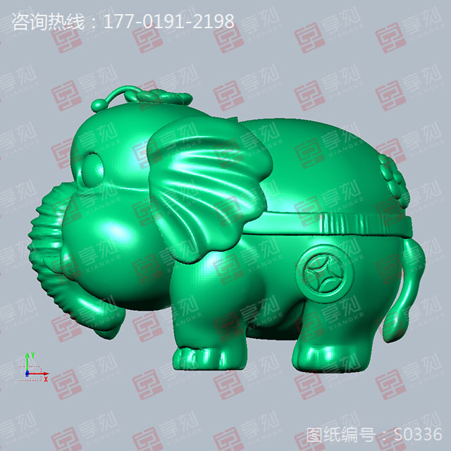 小象立体摆件模型玉雕图纸