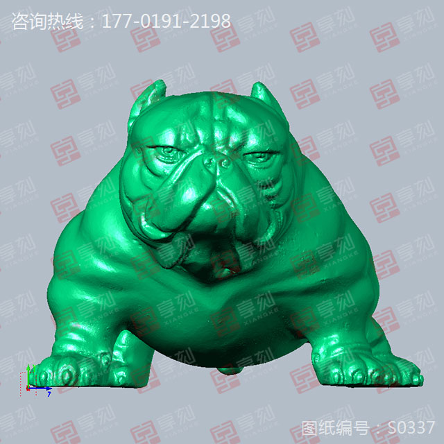 沙皮狗摆件工艺品雕刻模型图