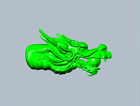 龙头珠玉石笔套模型玉雕图纸_电脑数控玉雕雕刻