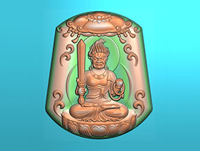 八大守护神不动明王玉石精雕机图纸_电脑数控玉