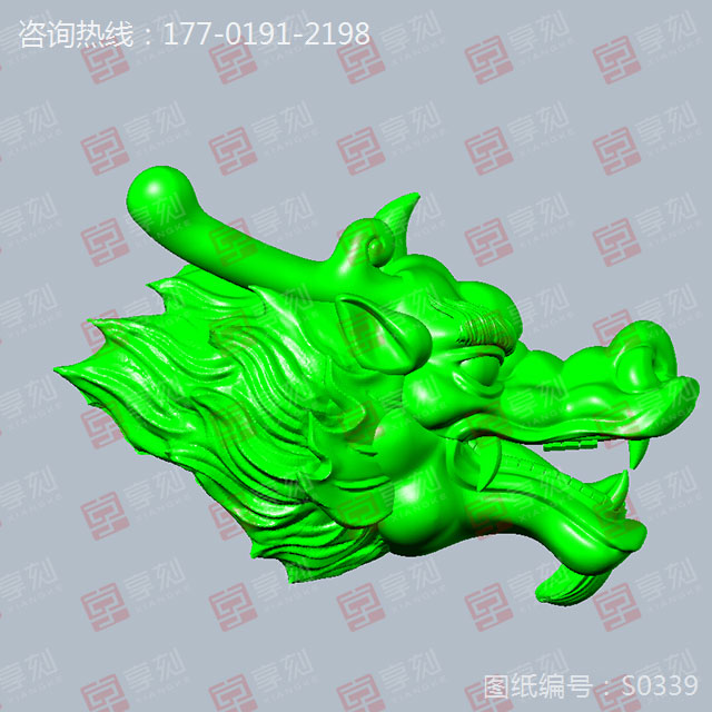 龙头笔套玉石雕刻精雕图工艺品