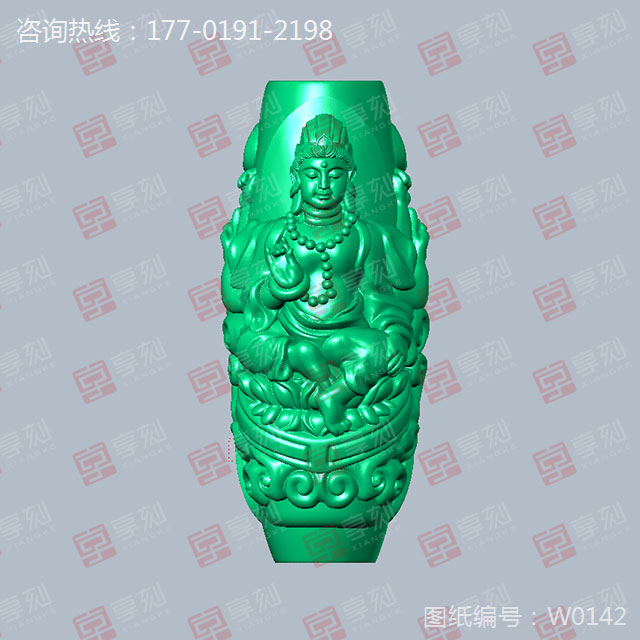 千手观音浮雕桶珠玉雕精雕图纸
