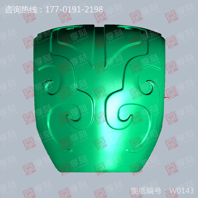 仿古三通珠子雕刻模型精雕图