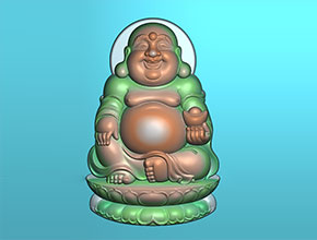 玉石吊坠佛公玉雕模型图纸精雕图_电脑数控玉雕