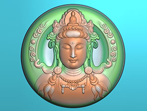 正装圆牌观音翡翠玉石玉雕工具图纸_电脑数控玉