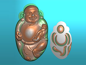 财神爷佛公玉石精雕机模型玉雕机图纸