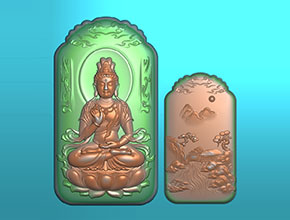 观音菩萨岫玉吊坠自动雕刻机图纸_电脑数控玉雕