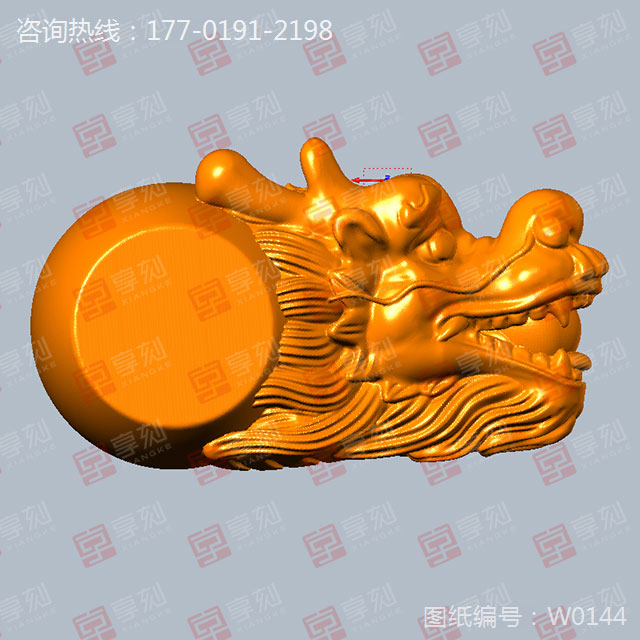 龙头桶珠配饰玉石雕刻机精雕图