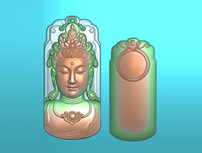 观音牌水晶吊坠雕刻机模型图纸_电脑数控玉雕雕