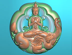 玉石雕刻工具自动化玉雕图纸_文殊菩萨精雕图