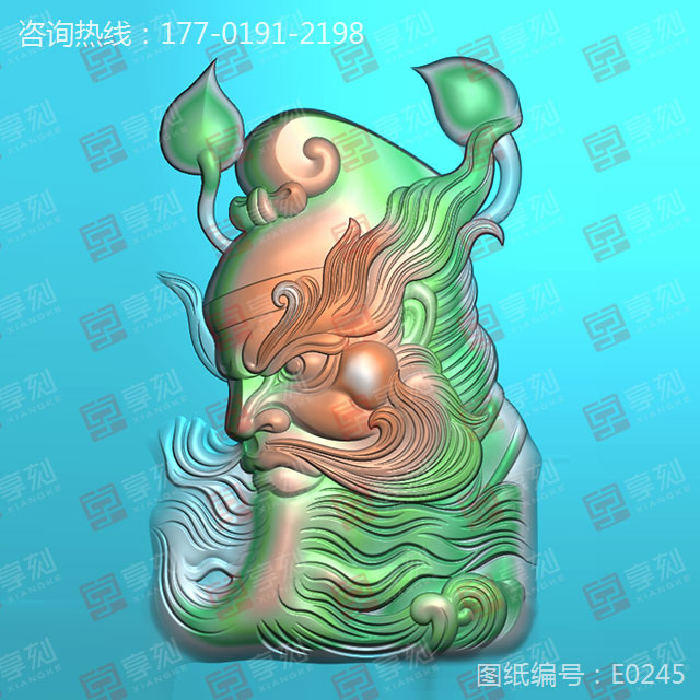 钟馗人物浮雕精雕图_玉石自动雕刻工具