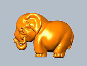 大象摆件立体模型3D雕刻图_五轴雕刻机工艺品