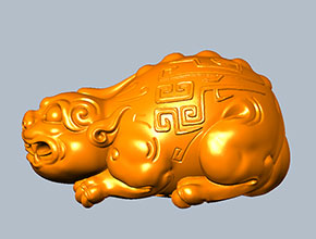 貔貅仿古兽手把件玉石雕刻工具图纸_玉石雕刻机