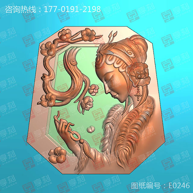 仕女人物玉雕机电脑精雕模型图