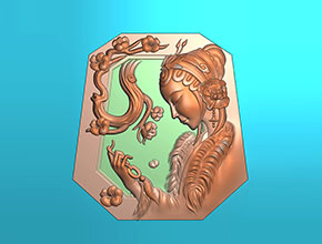 仕女人物玉雕机电脑精雕模型图_享刻数控雕刻机