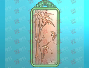 花件竹蝠玉雕吊坠玉石雕刻工具素材_享刻数控雕