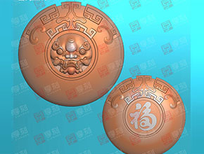 仿古兽纹玉佩玉雕电脑精雕图_享刻数控雕刻机厂