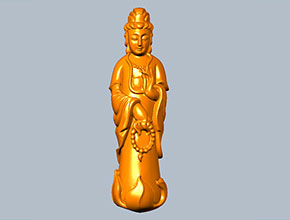 立体观音菩萨雕像模型3d玉雕图纸_享刻数控雕刻