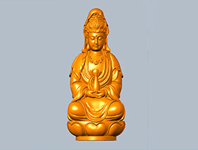 座莲花观音菩萨玉雕3d模型图纸_享刻数控雕刻机