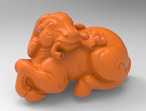 山羊摆件茶宠立体玉雕机玉雕图_享刻数控雕刻机