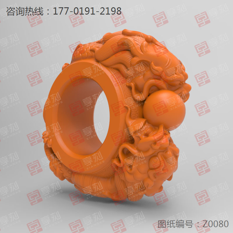 盘龙扳指玉雕机玉石雕刻电脑图纸