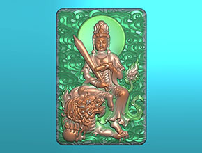 文殊菩萨玉石雕刻机电脑雕刻图纸_享刻数控雕刻