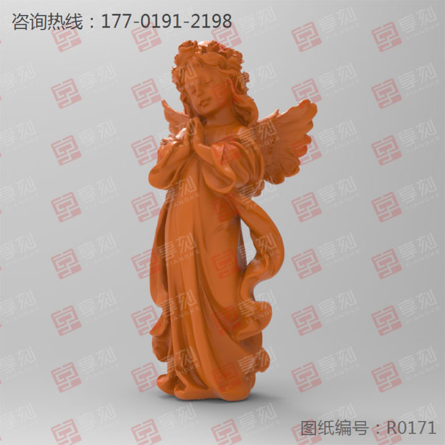 立体小天使摆件雕塑模型玉石雕刻机图