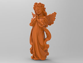 立体小天使摆件雕塑模型玉石雕刻机图_享刻数控