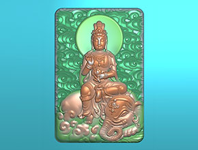 普贤菩萨玉石雕刻机电脑雕刻图纸_享刻数控雕刻