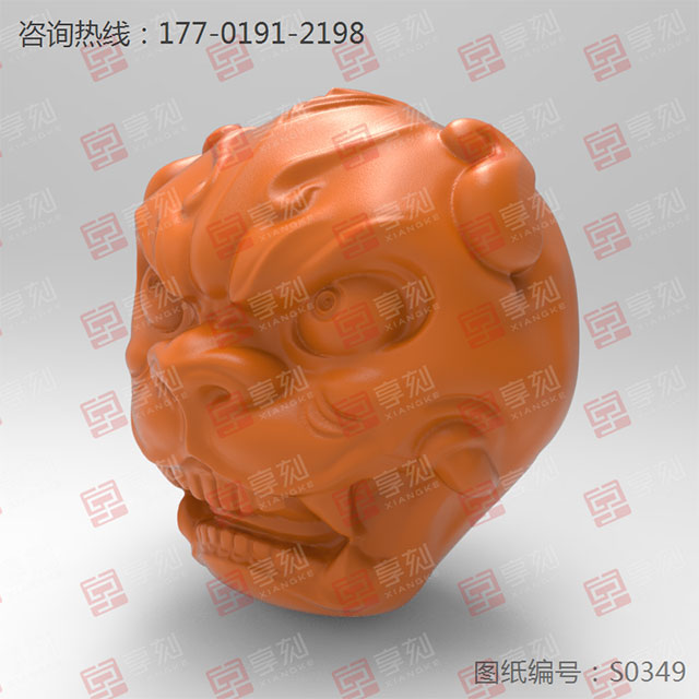 兽面吊坠玉石雕刻机精雕图纸