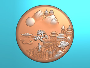 人物山水牌玉石雕刻机电脑雕刻图纸_享刻数控雕