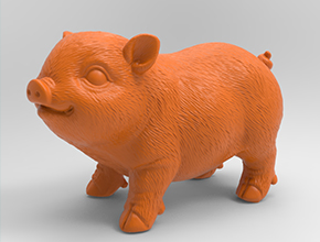 小猪玉雕摆件雕刻机玉石电脑模型图_享刻数控雕