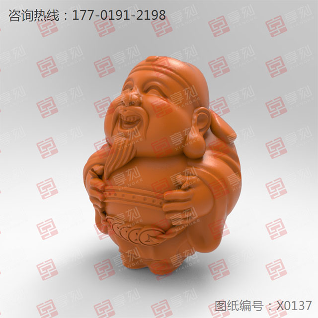 财神玉雕摆件雕刻机玉石电脑模型图