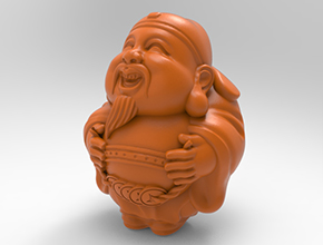 财神玉雕摆件雕刻机玉石电脑模型图_享刻数控雕