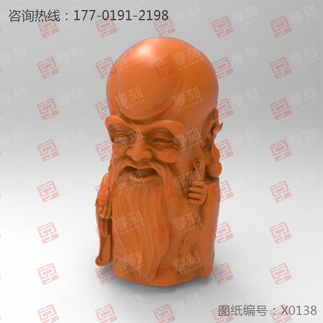 寿星公玉雕摆件雕刻机玉石电脑模型图