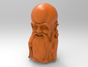 寿星公玉雕摆件雕刻机玉石电脑模型图_享刻数控