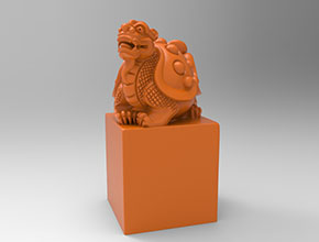 立体龙龟印章玉石雕刻机电脑雕刻图纸_享刻数控