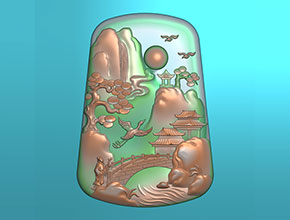 玛瑙山水玉石雕刻机电脑雕刻图纸_享刻数控雕刻