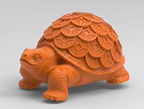 铜钱龟玉雕木雕摆件电脑精雕图模型图_享刻数控