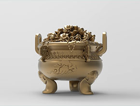 聚宝盘鼎摆件五轴雕刻图纸_享刻数控雕刻机厂家