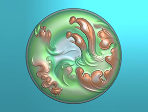 翡翠禅意佛牌电脑玉石雕刻机精雕图_享刻数控雕