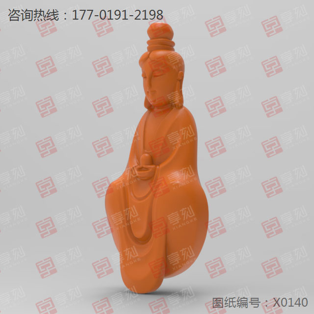 立体观音菩萨摆件手把件电脑雕刻模型图