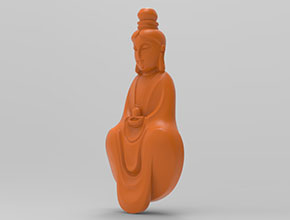 立体观音菩萨摆件手把件电脑雕刻模型图_享刻数