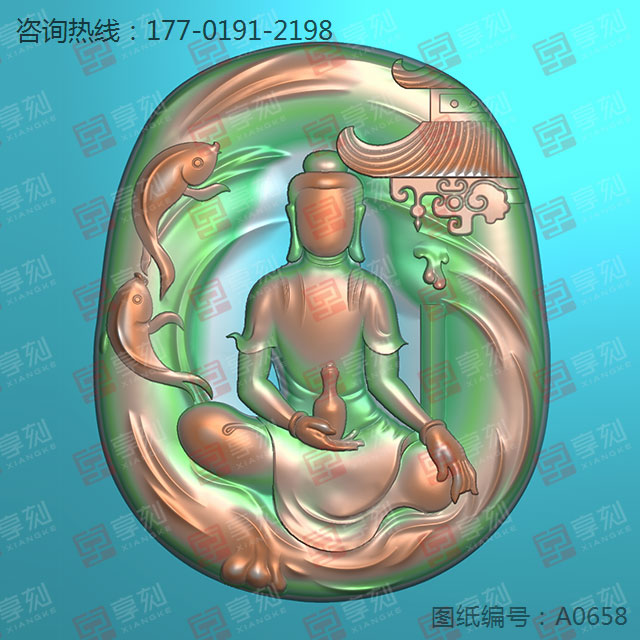 佛牌翡翠吊坠电脑玉雕模型图玉雕机