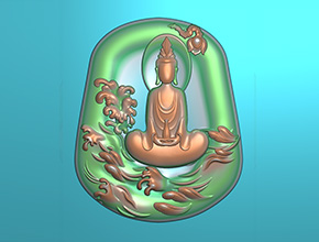 观音佛牌翡翠玉石玉雕模型图纸下载_享刻数控雕